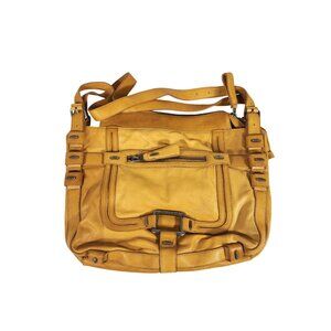 Tulah Ray Designer Leather Large Satchel Handbag Purse Harvest Gold Gift Ready